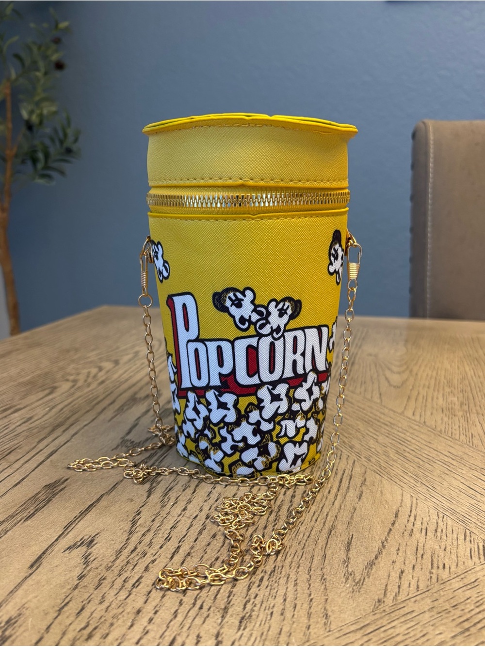 NWOT Popcorn Cup Crossbody Novelty Bag Yellow Chain Purse